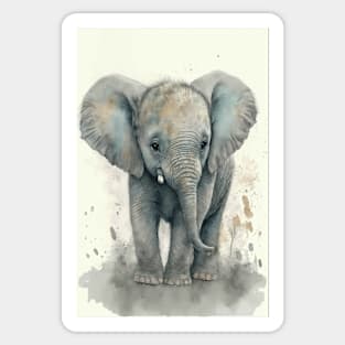 Cute Watercolor Elephant Baby Aesthetic Animal Art Painting Sticker